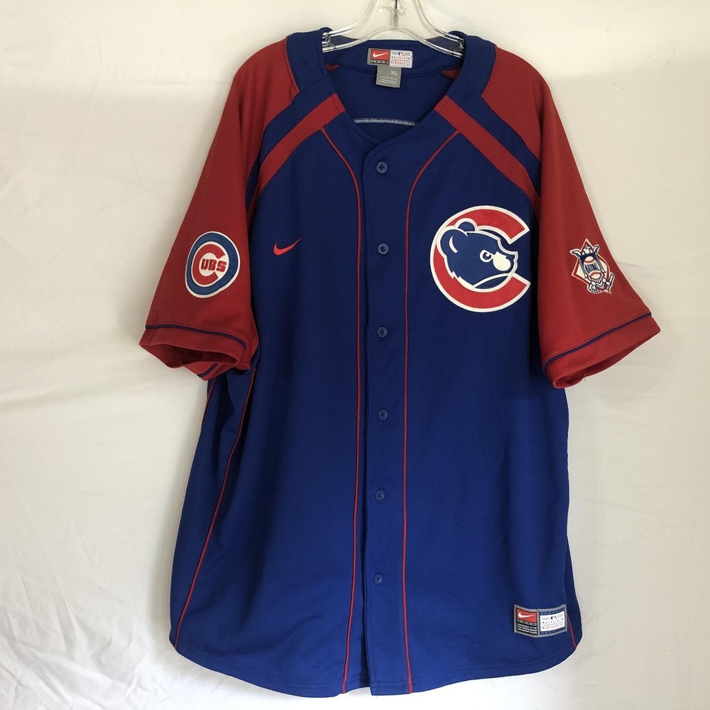 Chicago Cubs Jersey Mens XL Blue MLB Baseball‎ Nike Derrek Lee 25 Stitched VTG